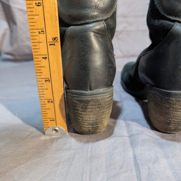 Fly London Black Suede and Leather Sipper Ankle Boots Women Size 38 - Picture 5 of 10